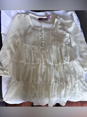Girls Epic Threads Off White Tiered Blouse with camisole underneath